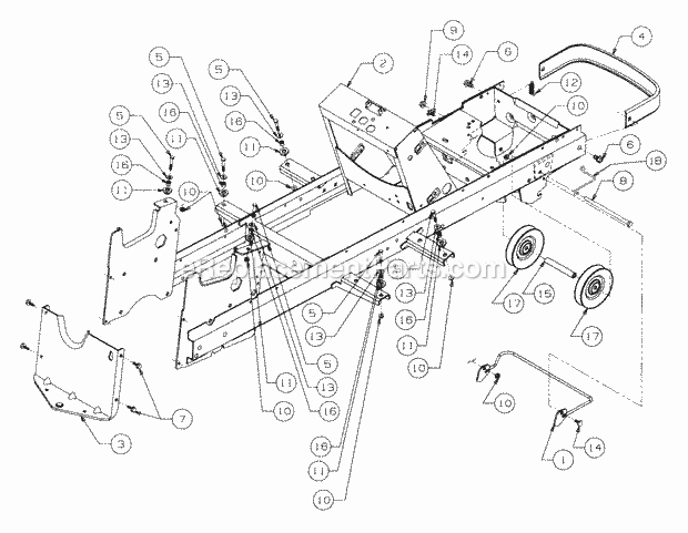 Frame And Drawbar Diagram and Parts List for 2146 13A-224F100 Cub Cadet Lawn Tractor